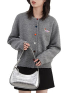 Chic Ven Women Cardigan Loose Casual Round Neck Button Top by zapcart