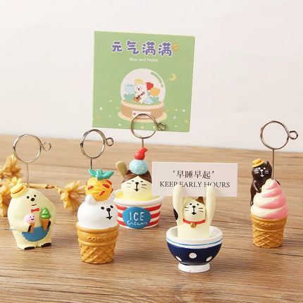 Choice Office Desk Note Holder Cute Ice Cream Cat Monster by zapcart