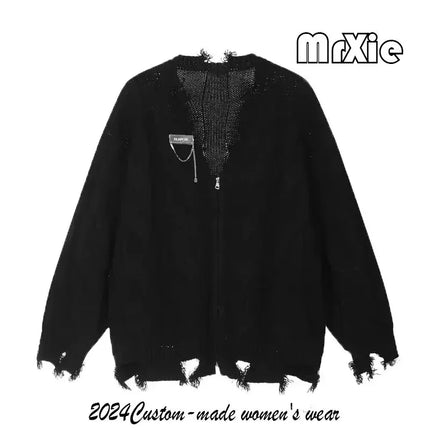 Unisex American Retro Cardigan For Men Women V Neck Knit by zapcart