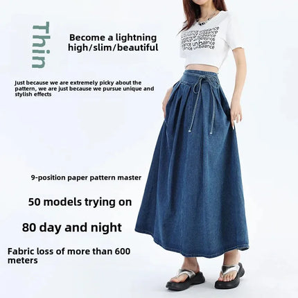 High Waisted Denim Skirt For Women Loose Fit Chic Trendy by zapcart