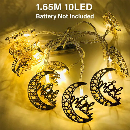 Wayfun Eid Mubarak Moon Star Light String for Ramadan Decor by zapcart