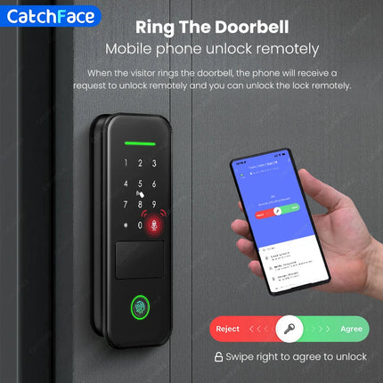 Catchface Fingerprint Smart Door Lock IP66 Outdoor Security by zapcart