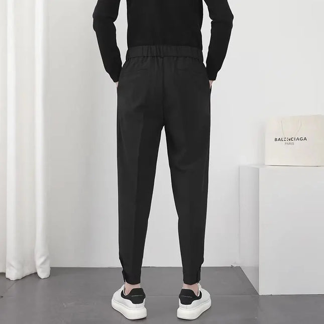 Neverfunction Mens Slim Pleated Tapered Korean Pants by zapcart