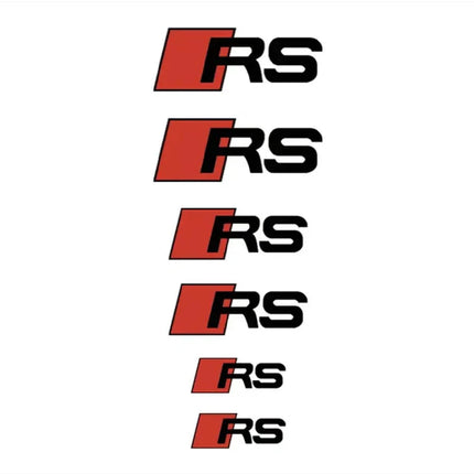 Audi High Temp Brake Caliper Sticker 6Pc Waterproof Decal