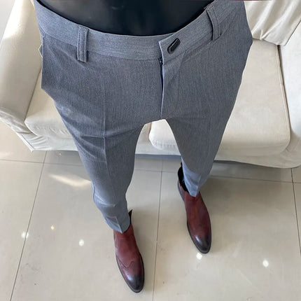 CN Zhejiang Mens Slim Fit Dress Pants Versatile All Match by zapcart