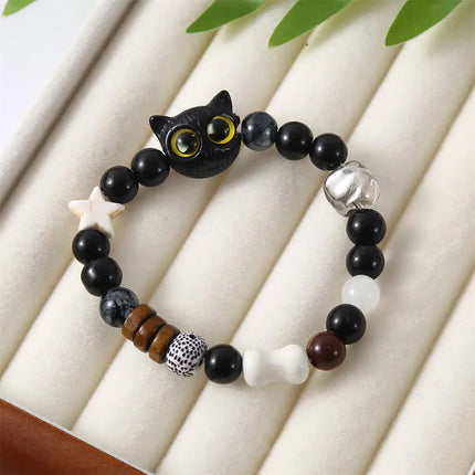Couples Matching Glow In The Dark Cat Head Bracelets by zapcart