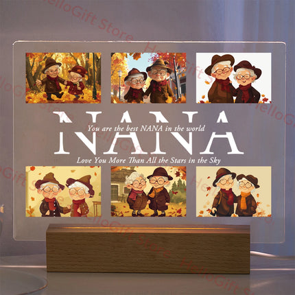 Custom Photo Text 3D Acrylic Lamp For Mom Dad Gift by zapcart