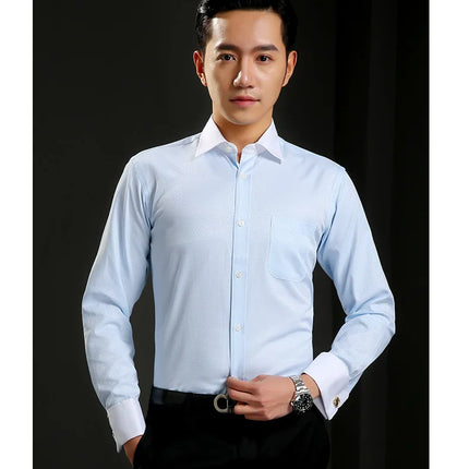 Yuaioiue Men French Cuff Dress Shirt Classic White Office by zapcart