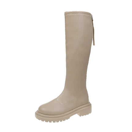 Women Platform Boots Gothic Style Mid Calf Slip On by zapcart