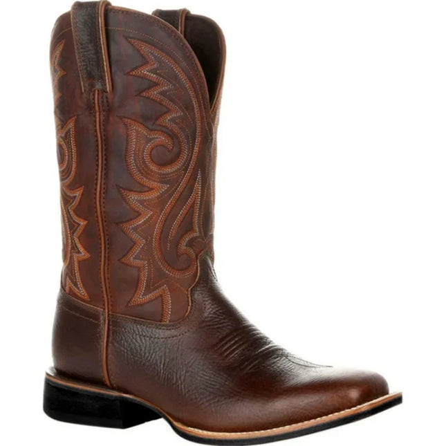Dutrieux Western Boots Men Handmade Leather Mid Calf by zapcart