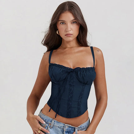 Sexy Lace Floral Corset Short Dress For Women Partywear by zapcart