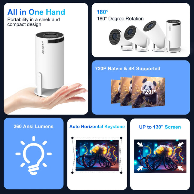 Magcubic 4K Wifi6 Projector Android 11 Home Theater Fans by zapcart