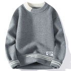 Wetailor Mens Retro Color Twist Knit Sweater Loose Fit by zapcart