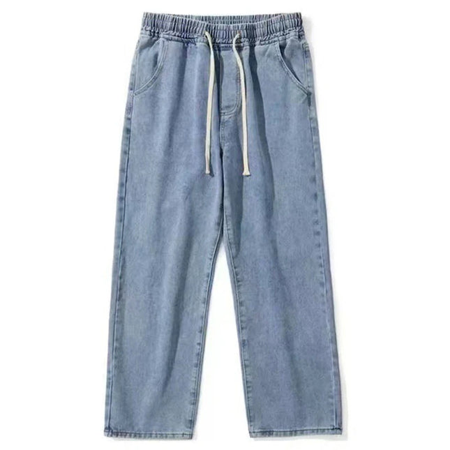 Hengscarying Mens Loose Wide Leg Denim Cargo Jeans Star by zapcart