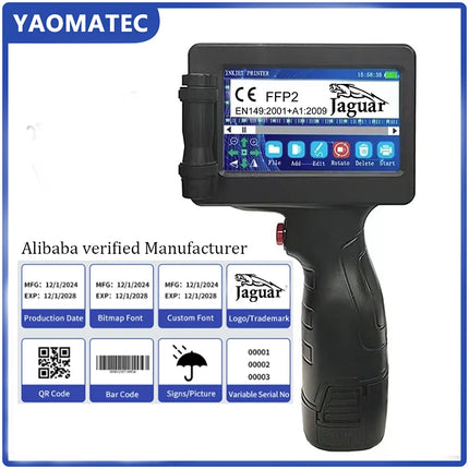 Yaomatec Portable Thermal Inkjet Label Printer 12.7mm QR by zapcart