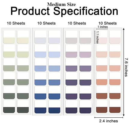 Medium Transparent Sticky Index Tabs, Reusable Positioning Labels, Book and Document Classification Note Tabs, for Office by zapcart