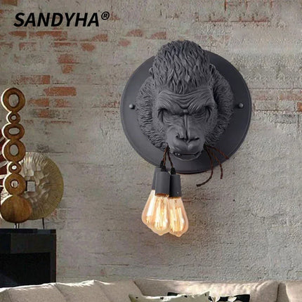 Sandyha Resin Gorilla Wall Lamp LED Ambient Light Bedroom by zapcart