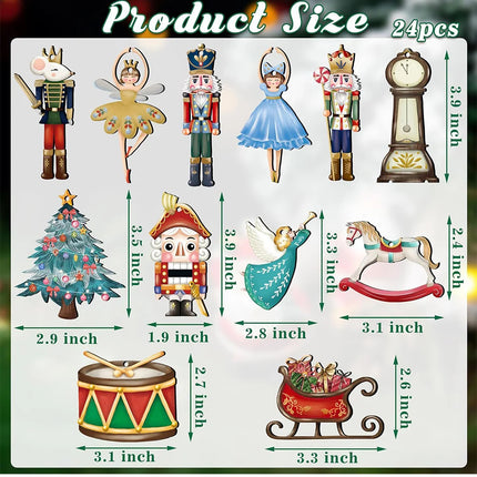 Choice Nutcracker Christmas Ornaments Set 12 24 Wooden Home by zapcart