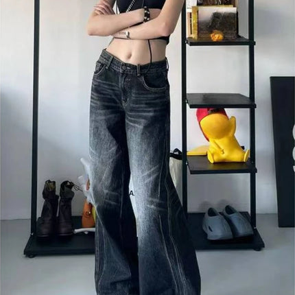 Gothic Baggy Jeans For Women Harajuku Y2K Aesthetic Denim by zapcart