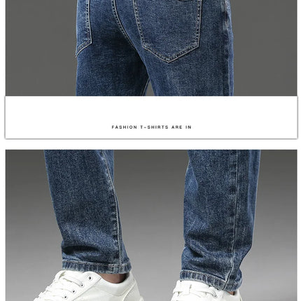 NeverfunctionCN Warm Winter Jeans Men Slim Straight Denim by zapcart