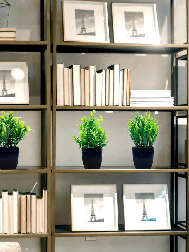 Zhejiang Mini Artificial Eucalyptus Plant Black Pot Decor by zapcart