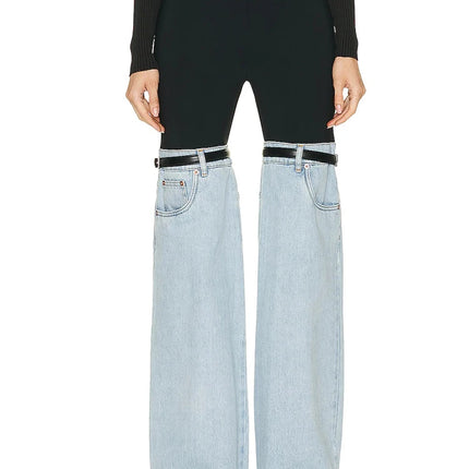BKQU Patchwork Jeans Women High Waist Wide Leg Streetwear by zapcart
