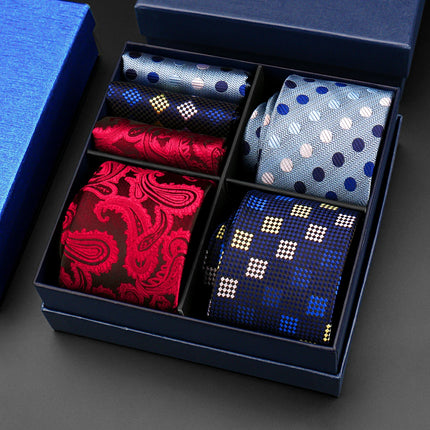 Mens Tie Hanky Set Burgundy Paisley Wedding Gift Box 3pcs by zapcart