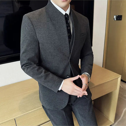 Korean Style Slim Fit Mens Elegant Suit Set By QUHNBGYCN by zapcart
