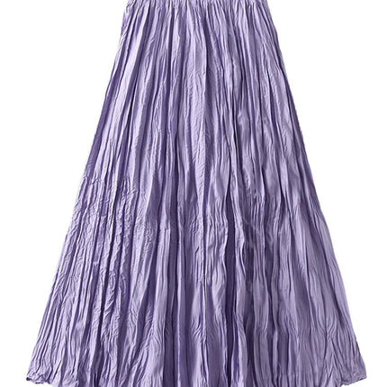 KarSaNy Long Pleated Skirt High Waist Green Maxi For Women by zapcart