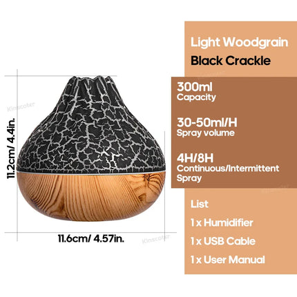 Kinscoter 300ml Volcano Humidifier Color Night Light Desk