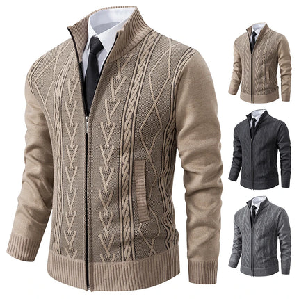 GQXAONC Cashmere Padded Mens Coat Warm Casual Knitwear by zapcart