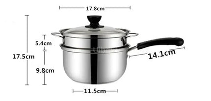 Uibqut Stainless Steel Double Bottom Soup Pot Home Cooks by zapcart