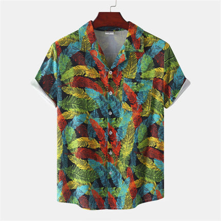 CN Jiangxi Men Quick Dry Beach Shirt Hawaiian Flamingo by zapcart