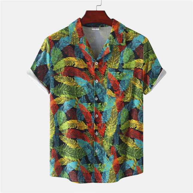 CN Jiangxi Men Quick Dry Beach Shirt Hawaiian Flamingo by zapcart