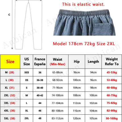 Anbican Men Plus Size Cargo Jeans Baggy Denim Jogger by zapcart