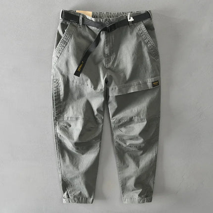 BOKCHOY Men Cotton Cargo Pants Loose Fit Big Pockets by zapcart