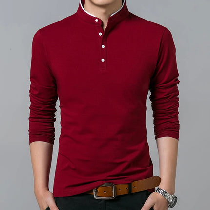 CN Zhejiang Mens Business Polo Shirt Long Sleeve Breathable by zapcart