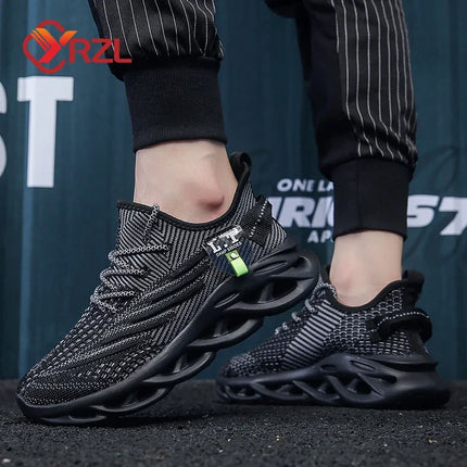 YRZL Men Running Shoes Breathable Lightweight Outdoor by zapcart