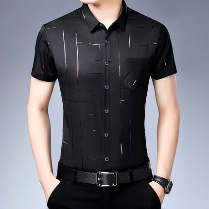 Men's Business Casual Shirt No Iron Wrinkle Resistant by zapcart