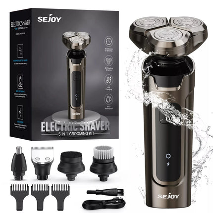 SEJOY 3 In 1 Mens Electric Shaver Waterproof Nose Trimmer