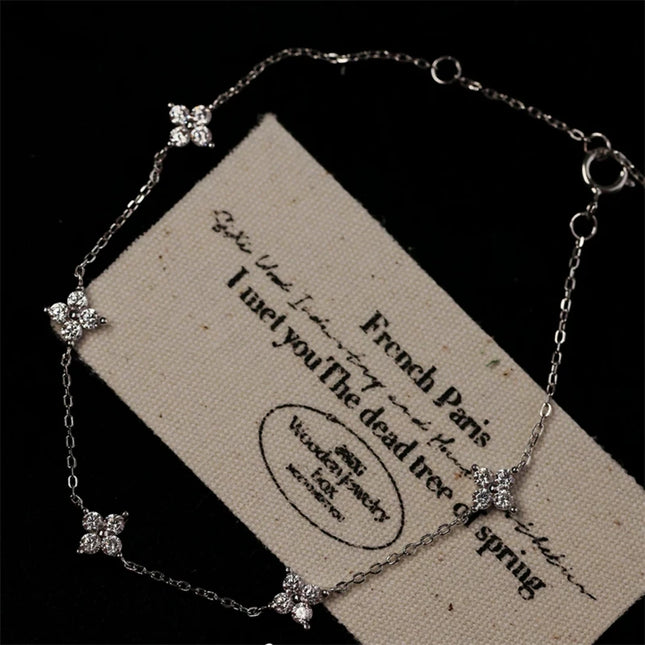 LostSoulcn Crystal Flower Stainless Steel Bracelet Women by zapcart