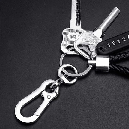 Phone Number Plate Keychain For Men DIY Leather Rope Anti Lost Zapcart