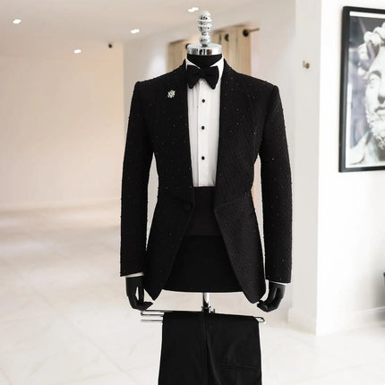 LC TJWORIDCN Floral Jacquard Mens Two Piece Slim Tuxedo by zapcart