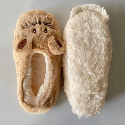 Winter Warm Slipper Women Non Slip Fuzzy Fur Mouse Ears by zapcart