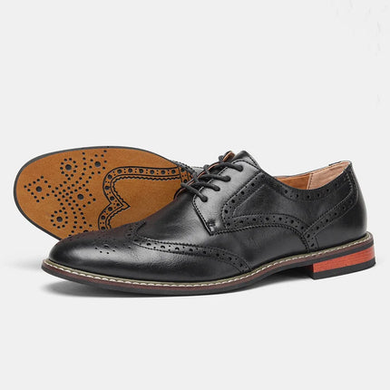 Hecrafted Mens Brogue Dress Shoes Premium Leather Wedding by zapcart