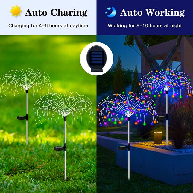 GOTP Solar Firework LED Stake Lights Waterproof For Gardens by zapcart