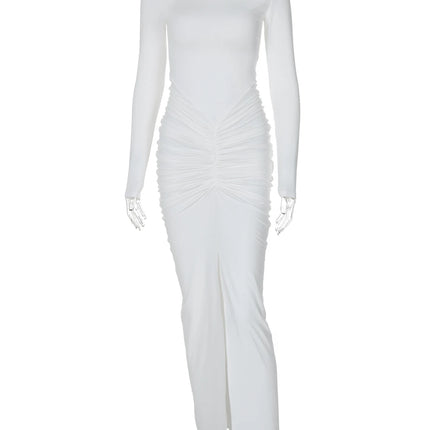 Hawthaw Women Bodycon White Long Sleeve Club Dress Chic by zapcart