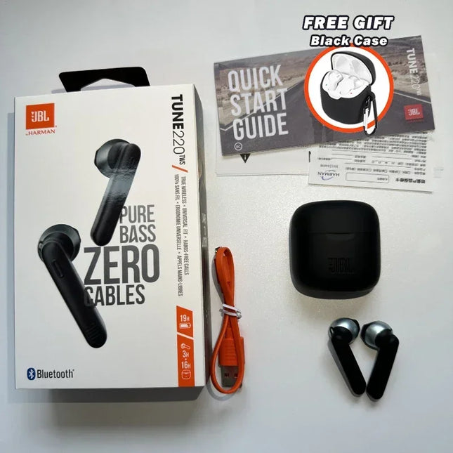 JBL Tune 220TWS Wireless Earbuds Bass Sound Mic For Sports by zapcart
