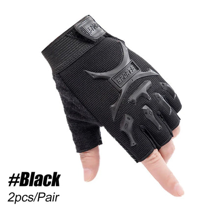 CN Kids Tactical Fingerless Gloves Camo Anti Skid Mittens by zapcart