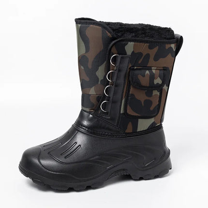 Pdmcms Mens Waterproof Snow Boots Velvet Warmth Midcalf by zapcart